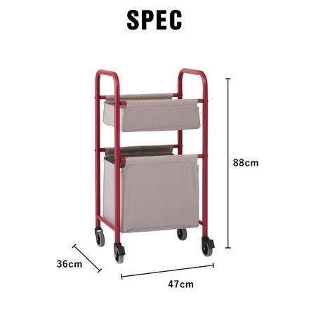 ワゴン American Laundry バスケットワゴン 2段 ランドリーワゴン シェルフ 棚 ラック ランドリーバスケット ランドリーラック