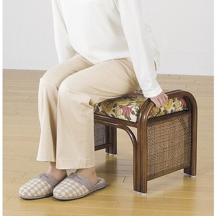 スツール 座椅子 天然籐らくらく座椅子2脚組 ハイタイプ 籐 天然籐 椅子 チェアー イス