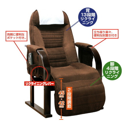 高座椅子 天然木低反発高座椅子 座椅子 低反発 リクライニングチェア