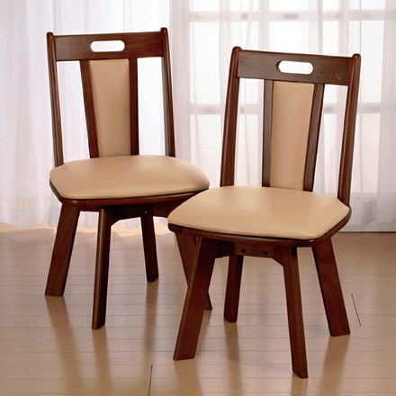 ダイニングチェア 回転式 天然木 2脚組 天然木回転ダイニングチェア ダイニング イス 椅子