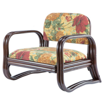 天然籐 思いやり座椅子 ロータイプ ラタン ラタンチェア クッション 立ち座りラクラク お年寄り プレゼント ギフト