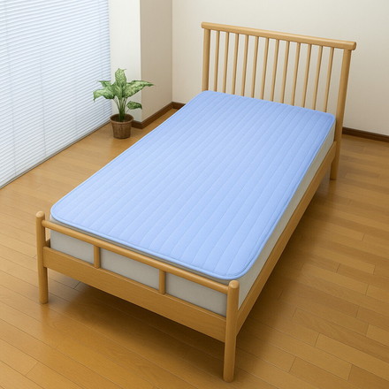敷きパッド シングル 2色組 接触冷感 ひんやり サラサラ 抗菌 防臭 防ダニ 中綿入り ふっくら ゴムバンド付き