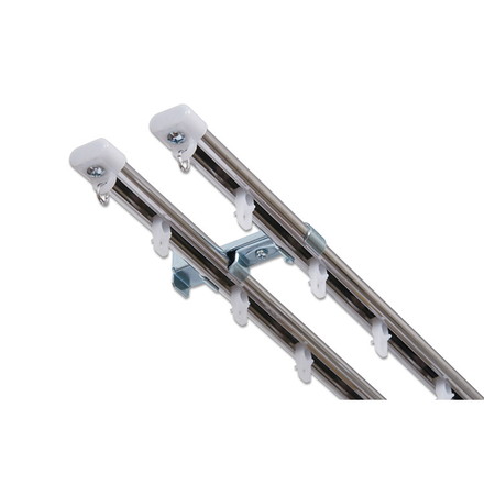 C型伸縮ステンレスカーテンレール オーバル 1.6~3m ダブル カーテンレール 幅3m 伸縮 ステンレス製 取付簡単