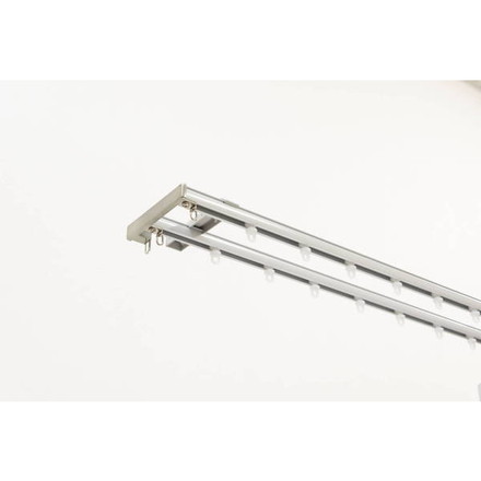 アルミ 静音 カーテンレールミュート 3m ダブル 伸縮 ブラインドロールスクリーン 遮光カーテン ブラック（I0877）