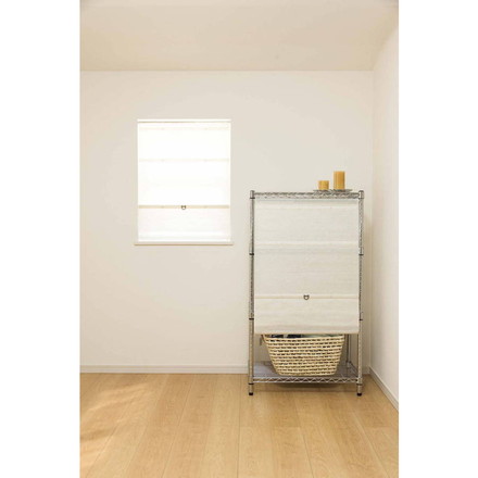 コードレスローマンシェード W90×H120cm カフェカーテン スタイルカーテン 小窓 目隠し ブラウン（L6160）