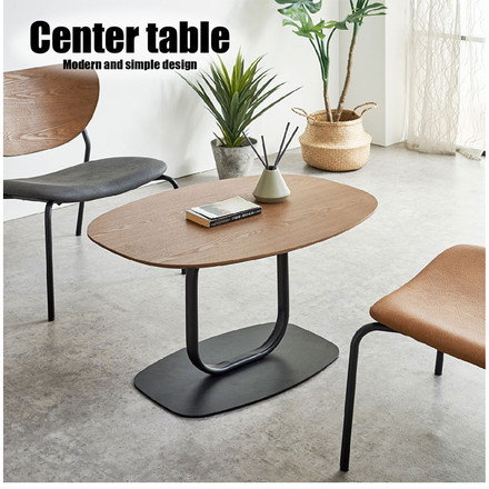センターテーブル 幅80cm リビングテーブル スチール脚 ラウンドテーブル 丸テーブル