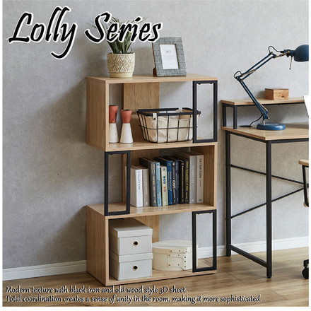 ディスプレイラック 幅60cm 3段 ブラックアイアン 古木風 オープンラック デザイン 収納ラック