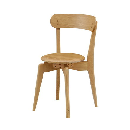 ダイニングチェア 回転チェア 天然木 タモ材 コンパクト スタッキングチェア 省スペース シンプル 椅子 いす イス
