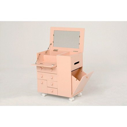 ドレッサー デスク テーブル 化粧台 萩原 コスメワゴン MUD-6649PI 大容量 ワゴン
