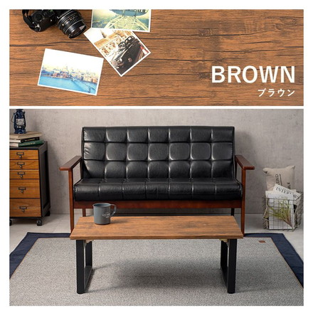 折りたたみテーブル 幅90cm 完成品 折れ脚 ローテーブル センターテーブル 折り畳み 机 スチール脚 モダン カフェ ヴィンテージ 北欧 韓国インテリア ブラウン