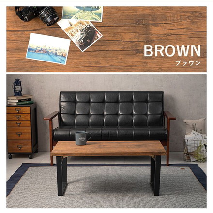 折りたたみテーブル 幅90cm 完成品 台形脚 折れ脚 ローテーブル センターテーブル 折り畳み 机 スチール脚 モダン カフェ ヴィンテージ 北欧 ブラウン