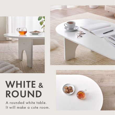 オーバル型 センターテーブル 120×60cm 白 ホワイト ローテーブル 円形 楕円 デスク ソファーテーブル コーヒーテーブル 机