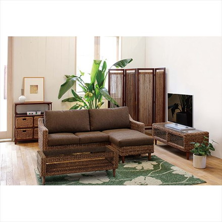 ソファ ソファー 3人掛け シェーズロング アジアンテイスト