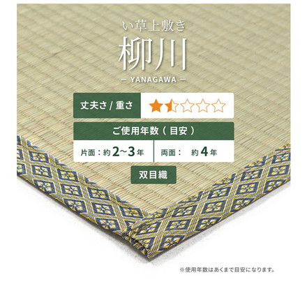 い草カーペット 382×382cm 柳川(やながわ) 本間8畳 双目織 い草上敷き畳カバー 上敷き い草 マット 抗菌 防臭 騒音抑制 軽量
