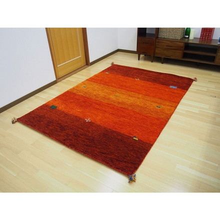 ギャッベ マット・ラグ GABBEH D16 約140×200cm OR