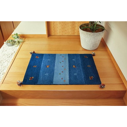 ギャッベ マット・ラグ GABBEH D20 約60×90cm BL