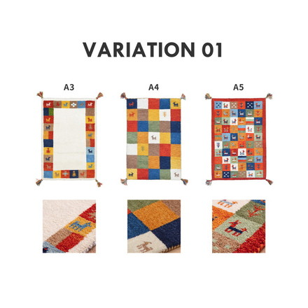 ギャベマット ラグ 140×200cm ウール100% GABBEH ギャッベ 羊毛 手織りマット A3[270068950]