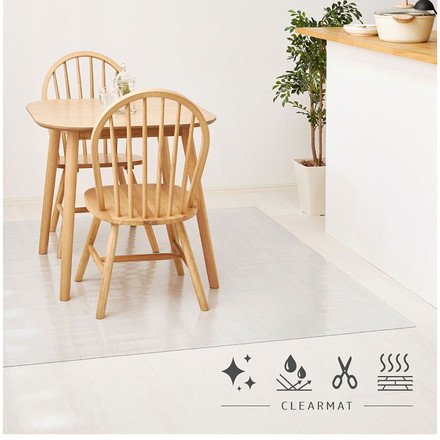 クリアチェアマット 90×150cm チェアマット デスクマット 透明マット 床保護 汚れ防止 抗菌 はっ水