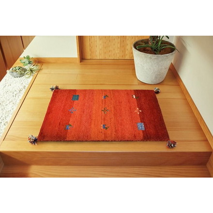 ギャッベ マット・ラグ GABBEH D16 約45×75cm OR【smtb-f】