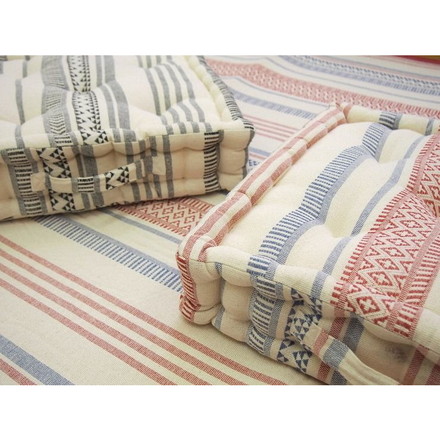 インド綿クッキークッション テラ 約42×42×10cm BK