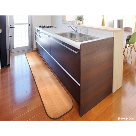 木目調消臭フリーマット ニオクリン 約60×180cm LBE