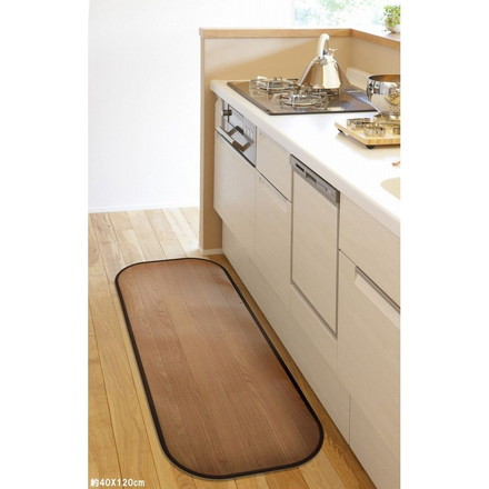 木目調消臭フリーマット ニオクリン 約90×180cm BR