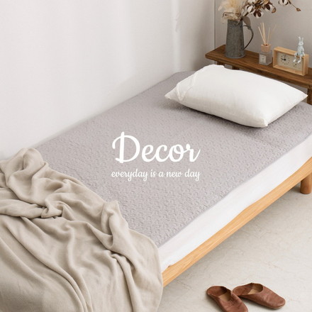 綿100%敷きパッド イブルデコール 約100×205cm シングル 無地 イブル キルティング 敷きパット 敷パット グレー[600009615]