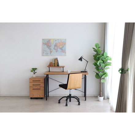 デスクワゴン 幅40cm 木製 コンパクト ナチュラル 木目 スチール 収納ワゴン シンプル ハウタ