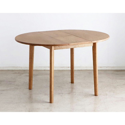 ダイニングテーブル 伸長式 幅90(120)cm 丸テーブル ラウンドテーブル 楕円形 木製 変形