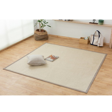 アイリスオーヤマ パピエラグ 185×185cm カーキ ORG-P1818 ラグ ラグマット カーペット IRIS