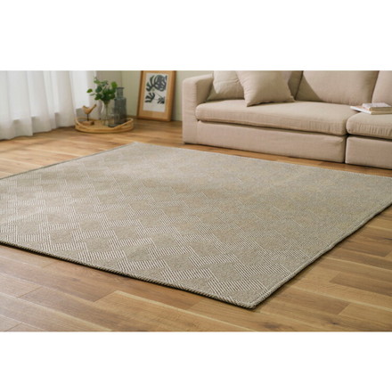 アイリスオーヤマ ジャカードラグ 185×185cm ブラウン ORG-J1818 ラグ ラグマット カーペット IRIS