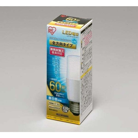 LED電球 E26 T形 60形相当 昼白色 LDT7N-G/W-6V1 アイリスオーヤマ