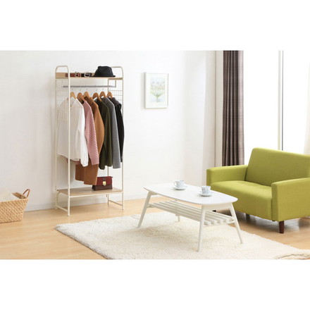 アイリスオーヤマ ハンガーラック スタイルハンガー2WAYタイプ プレミアム メッシュパネル付き PI-B4 ホワイト