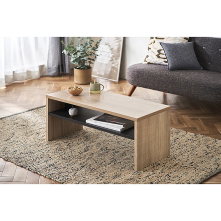 アイリスオーヤマ センターテーブル 収納棚付き 幅89 ローテーブル リビングテーブル シンプル