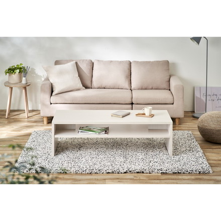 アイリスオーヤマ センターテーブル 収納棚付き 幅119 ローテーブル リビングテーブル シンプル