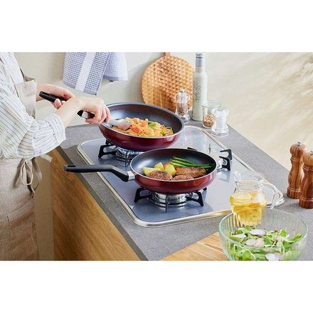 ダイヤモンドコートフライパン炒め鍋 IH・ガス火両用26cm VDI-W26 ワインレッドアイリスオーヤマ