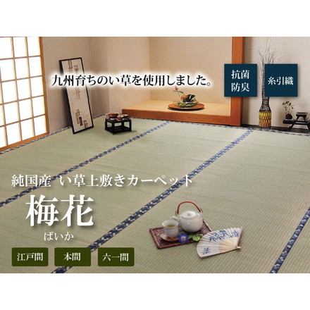 純国産 糸引織 い草上敷 『梅花』 本間2畳（約191×191cm）