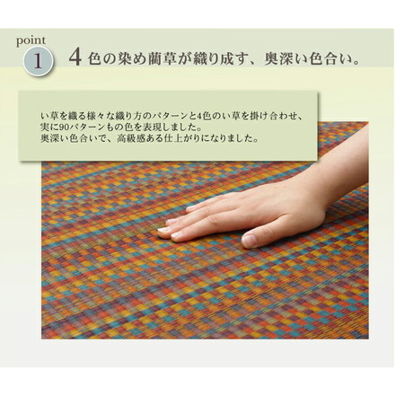 純国産 い草ラグカーペット 『Fバリアス』 ブラウン 約191×250cm(裏:ウレタン)