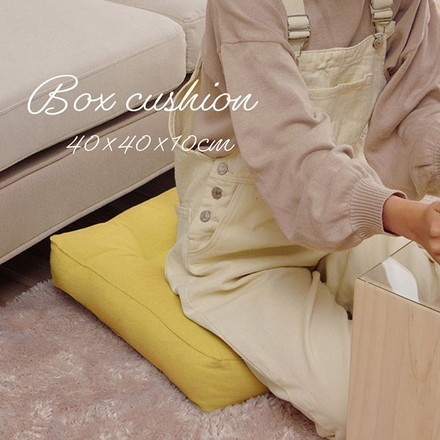 クッション 四角 厚い 持ち運び 日本製 オーガニックコットン 綿100% 無地 洗える 座布団 約40×40cm