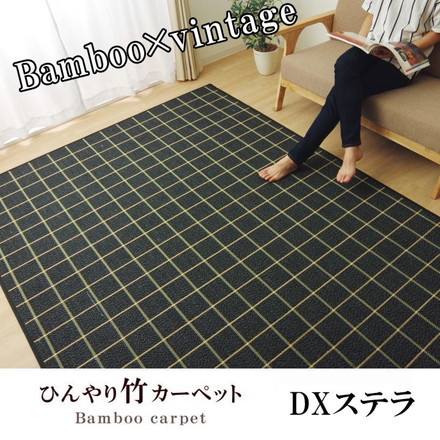 ラグ カーペット バンブー 竹 シンプル 『DXステラ』 ブラック 約180×240cm ステラ