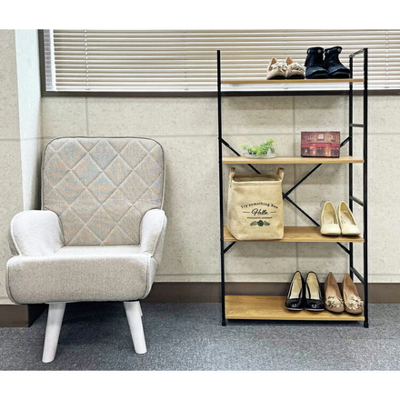 オープンラック 奥行き23.5cm ワイド 4段 シェルフ ウッドシェルフ 棚 オープンラック シェルフ 本棚 棚