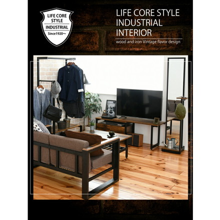 インダストリアル センターテーブル 幅80 奥行40 高さ36 リビングテーブル 棚 付き