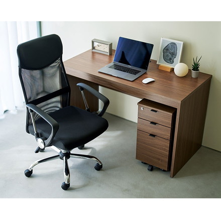 デスクワゴン 引き出し キャスター付き 鍵付き 木目調 ファイル収納 A4サイズ 収納ワゴン 省スペース コンパクト