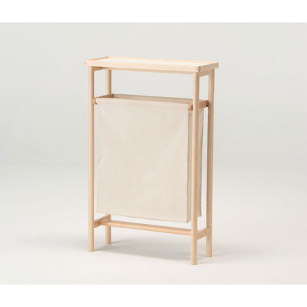 【日本製 ランドリーラック メープル材】 ランドリーバッグ 洗面所 ランドリー タオル掛け 洗濯物 ウレタン塗装 木製