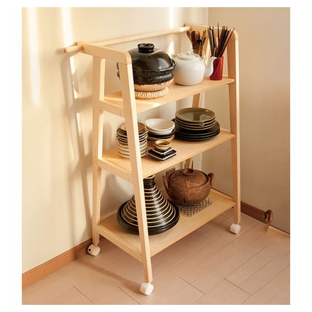 【cosine ワゴンシェルフ ウォルナット】 日本製 旭川家具 コサイン 収納 オープンラック DR-08NW 国産