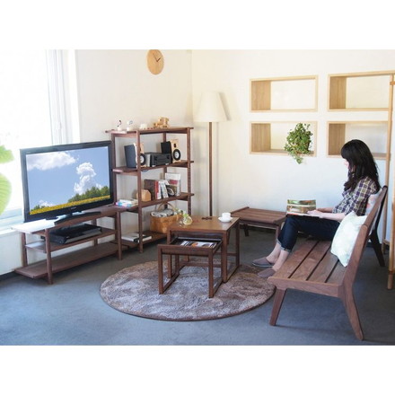 【cosine リビングシェルフ 120 ウォルナット】 コサイン 日本製 旭川家具 国産 収納 収納ラック