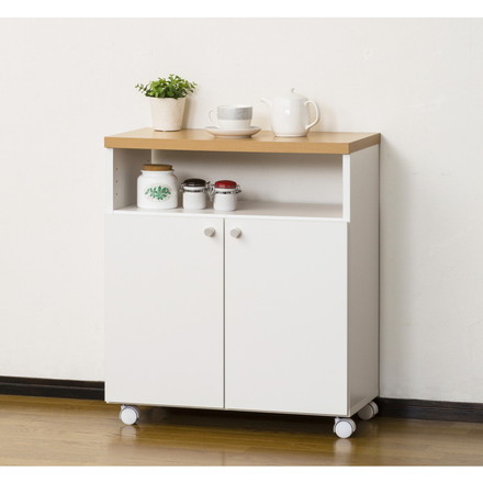 日本製 キッチンカウンター キッチンワゴン 幅60cm キャスター付き スリム 収納 大容量 キッチン収納 簡易デスク