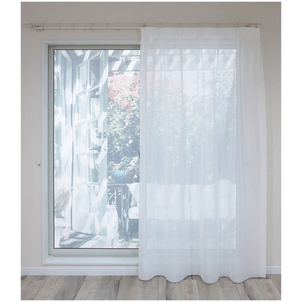 日本製 フリーカットレースカーテン 巾100cm×丈250cm キカ柄 2枚組 自由に長さ変更 ハサミでカット