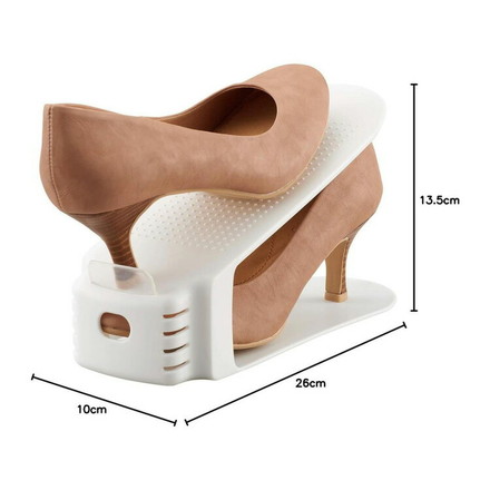 ライクイット (like-it) 靴 収納 省スペース 収納量2倍 靴ホルダー ワイド 6P 約幅10x奥26x高さ13.5cm ホワイト 日本製 SHW-01S スニーカー収納 男女兼用