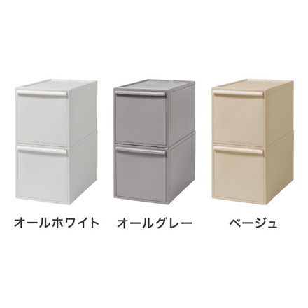 ライクイット (like-it) 収納ケース クローゼットシステム 引出し (L) 2個組 オールグレー CS-D3 2P 奥行き52cm